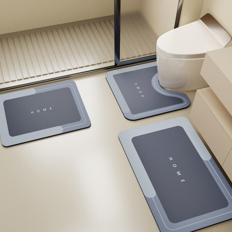 3 Piece Quick-Dry Bath Mat Set