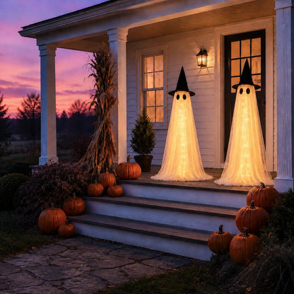 Wind-Resistant Lighted Ghost Halloween Decor