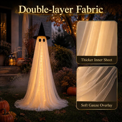 Wind-Resistant Lighted Ghost Halloween Decor