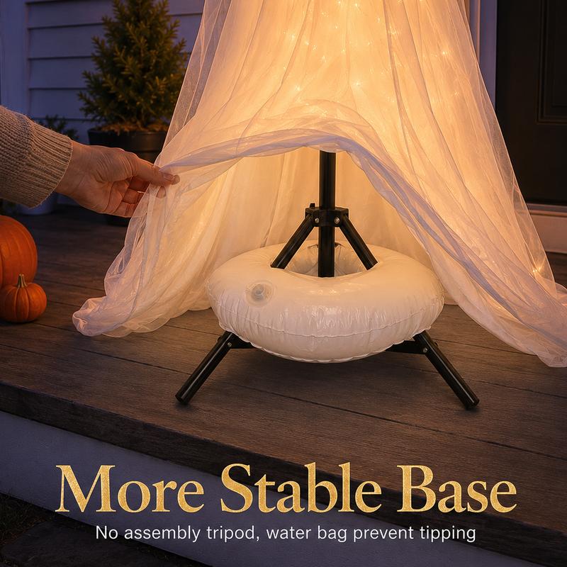 Wind-Resistant Lighted Ghost Halloween Decor