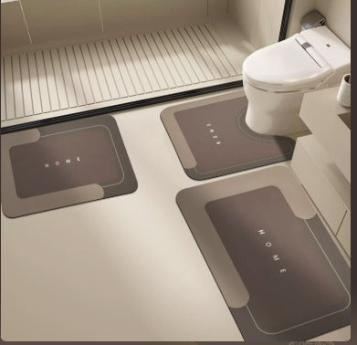 3 Piece Quick-Dry Bath Mat Set