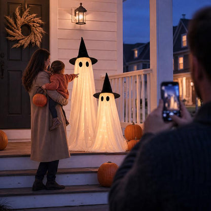 Wind-Resistant Lighted Ghost Halloween Decor