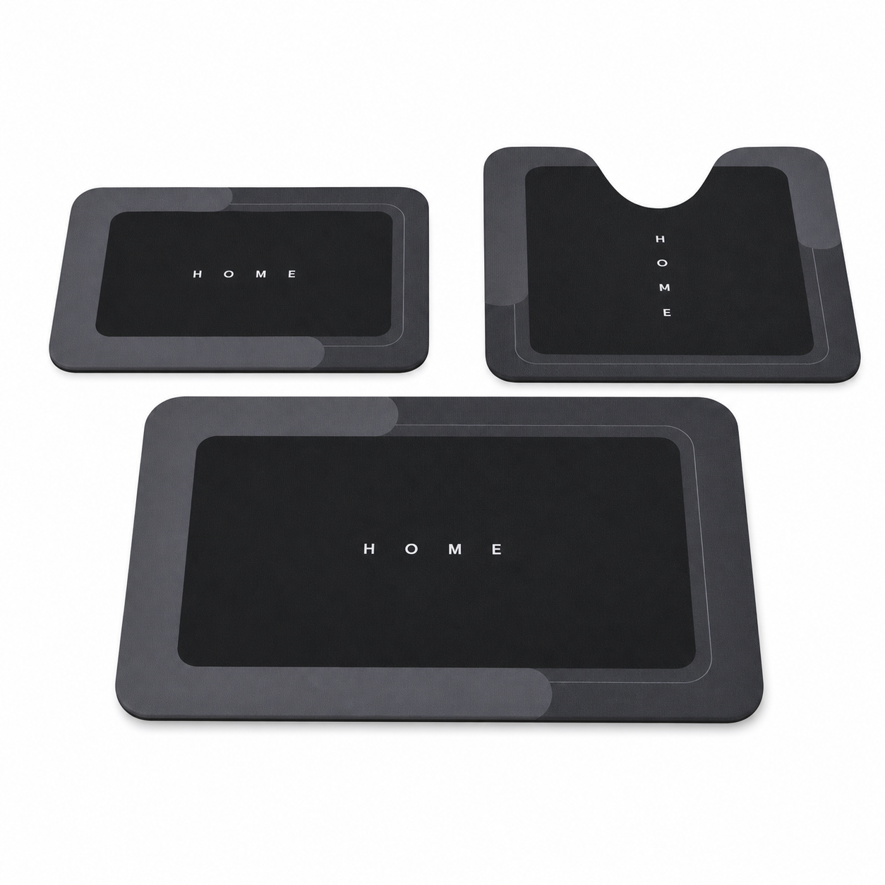 3 Piece Quick-Dry Bath Mat Set