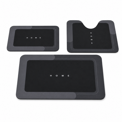 3 Piece Quick-Dry Bath Mat Set
