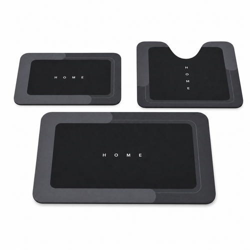3 Piece Quick-Dry Bath Mat Set